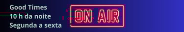 a neon sign that says good times are coming soon
