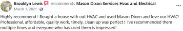 Incredible Heating and Air service in Maryland.  Best prices, great service.
