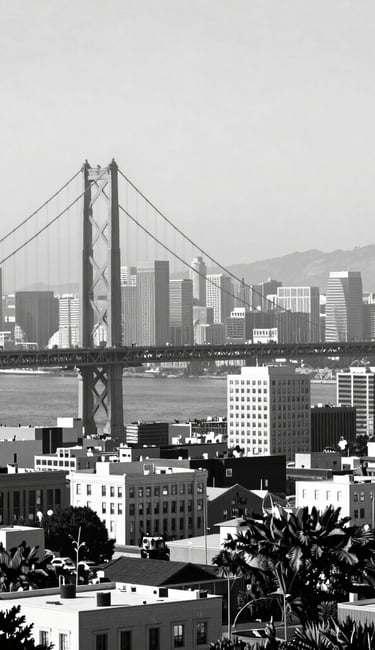 Black and white photo of a modern architectural building symbolizing strength and stability.