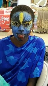 Birthday Boy with Face Painting by Doodad the Funny Las Vegas Kids Magician's Artist.