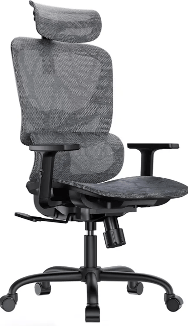 HUANUO Silla ergonómica de Malla con Soporte Lumbar Ajustable, reposabrazos, Mecanismo de balanceo