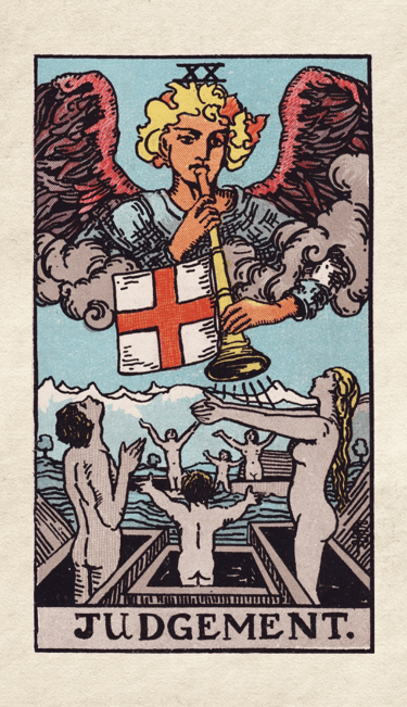 Judgement: Symbolizes self-reflection, forgiveness, and renewal.