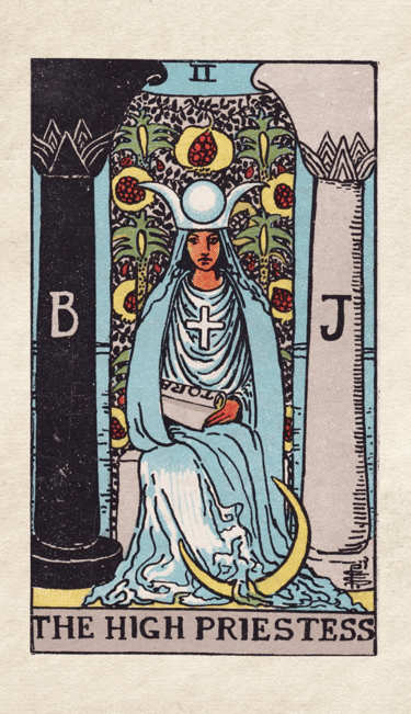 The High Priestess: Represents intuition, mystery, and inner wisdom.