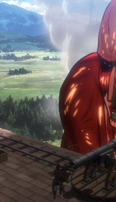 Colossal Titan destruindo muralha Maria Attack on Titan