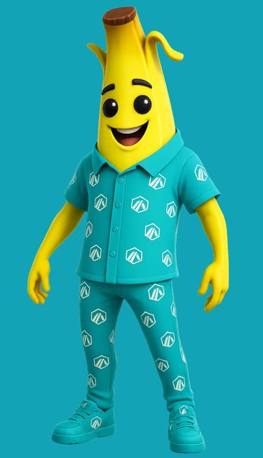 a banana banana peeler wearing a blue pajamas