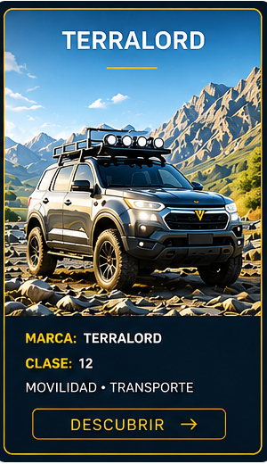 Identidad comercial Terralord para vehículos utilitarios y aventura.