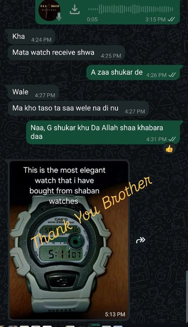 Customer reviews on shaban watches shop