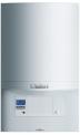 White wall-mounted Vaillant ecoTEC plus gas condensing boiler with digital control panel.