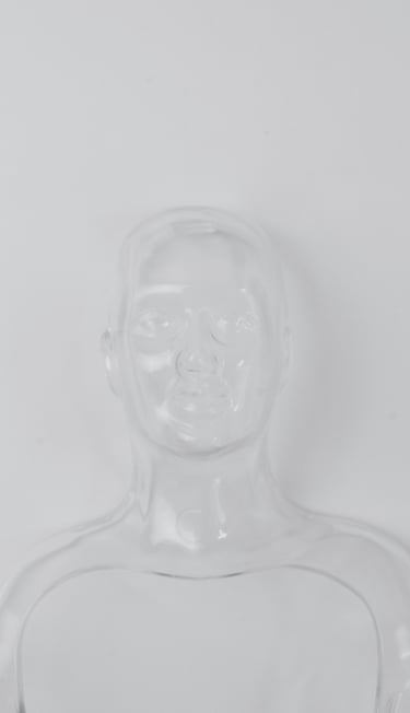 Photo of a transparent dummy model used to signify a ghoster