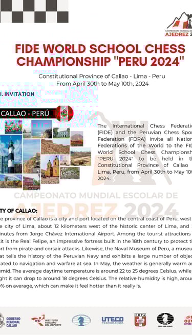 FIDE World School Championship 2024 in Peru. FIDE World International Chess Tournaments