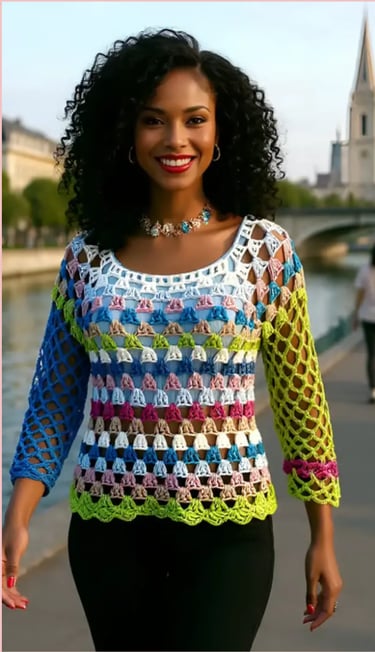 Pull au crochet fait main Montebello de Cachalabibi