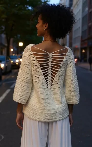 Pull au crochet fait main Butterfly de Cachalabibi