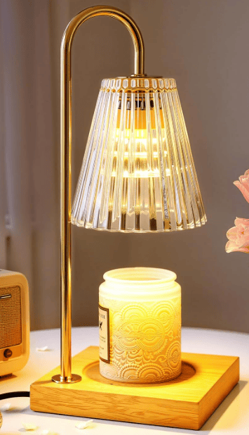 electronic candle warmer with wooden base