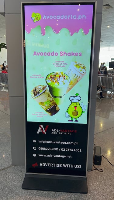 alt="Avocadoria Ph airport advertisement at Bicol International Airport Philippines"