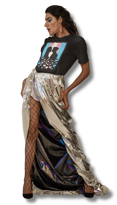 transgender pride flag t-shirt on model