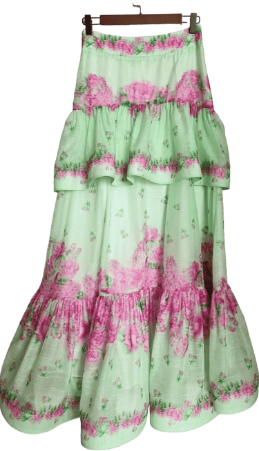 a skirt with a lace trimming