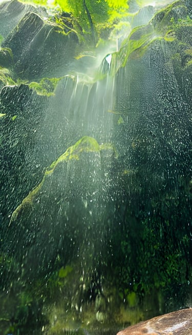 Greenery view of umbrella waterfall Pakistan 