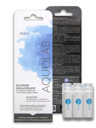 Water flosser descaling solutions
