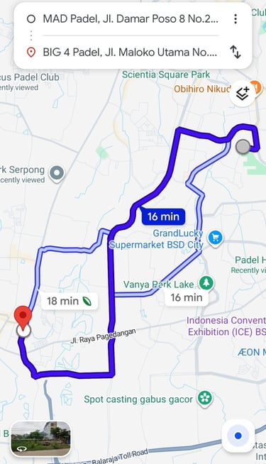 lokasi mad padel gading serpong dekat dengan big 4 padel bsd