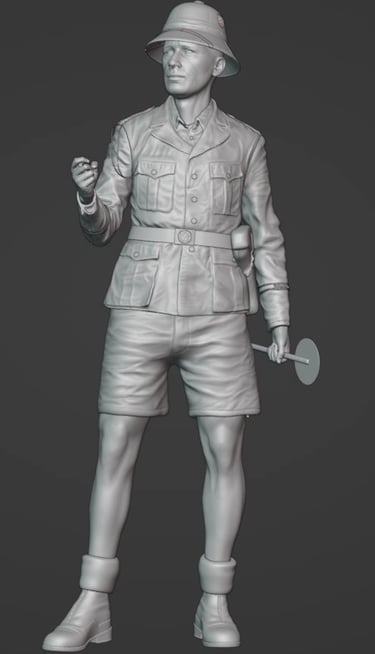 1/16 scale Afrika Korp DAK Feldgendarmerie-Trupp, 3D digital sculpt for historical figure collectors