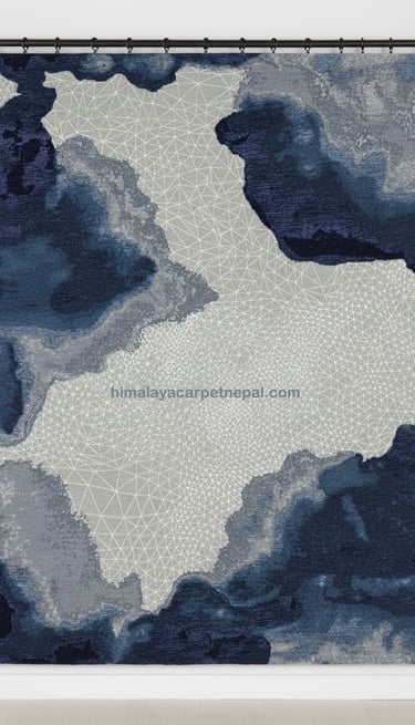 Custom bespoke handmade rugs crafted in Nepal –abstract wall-hanging- Himalaya Carpet Industries