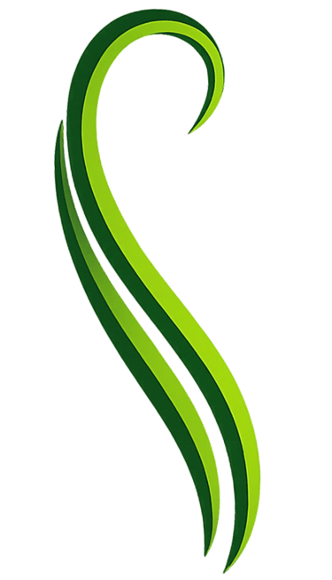 Green flowing ribbon logo for ComeBeWell