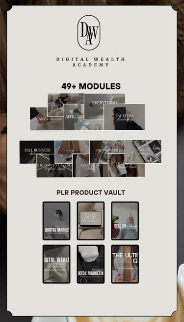 Burnout Business Course – over 49 modules and exclusive PLR product archive in the Digital Wealth Academy for building an onl