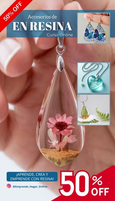 a woman's handmade necklace with a flower inside of a tear shaped glass