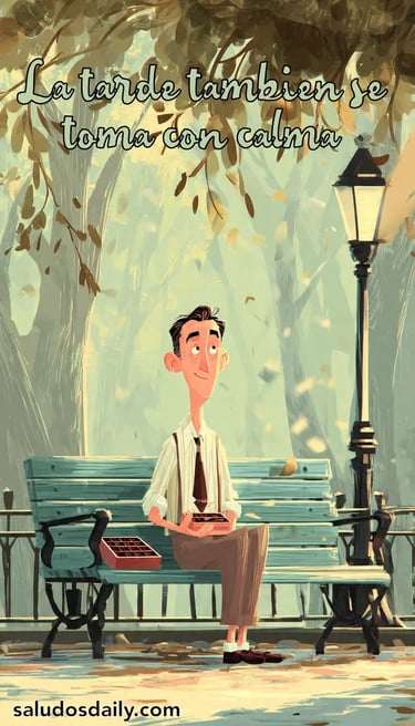 Ilustración estilo caricatura detallada de un hombre sentado tranquilamente en una banca de parque