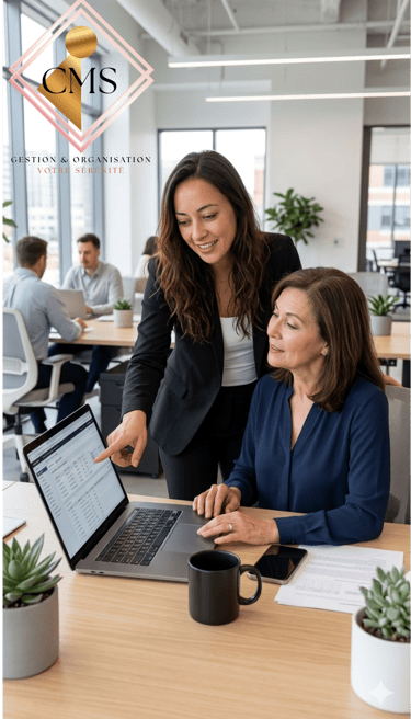Optimisation des processus et gestion administrative sur ordinateur pour agence immobilière. CMS G&O