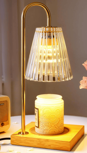 electronic candle warmer with wooden base
