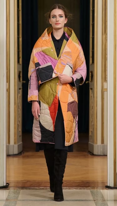 The A Story patchwork quilt coat Spring Summer 2026