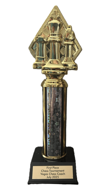 Trophy for First Place of the Chess Tournament at the Henderson Rec Center