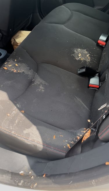 Voiture intérieur siège sale