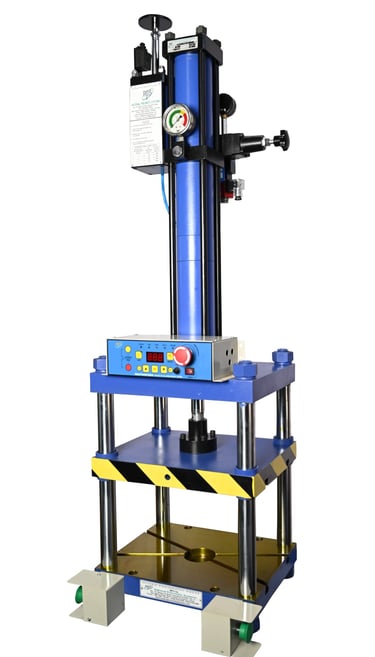 4-Pillar Guided moving Press Machine produced by National Pneumatic Systems in vasai for bending trimming stamping riveting.