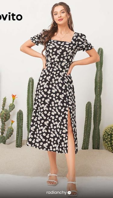 Vestido Midi Floral 