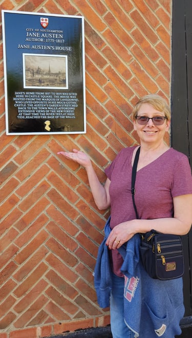 Michelle at Jane Austen's House in Southampton, England