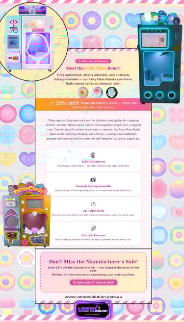 cotton candy fairy floss machine promotion