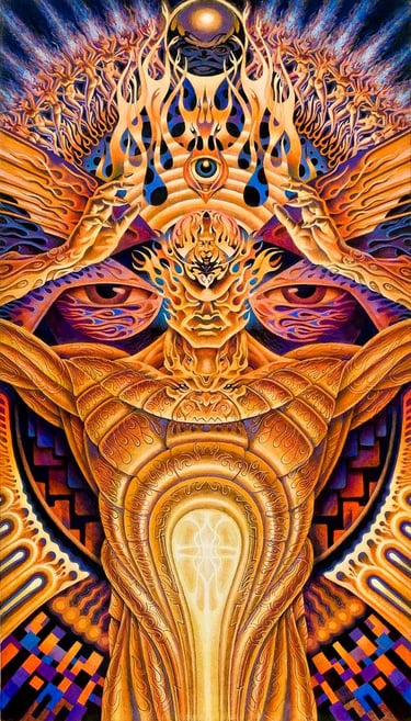 trippy psychedelic digital art of angel using 3rd eye 
