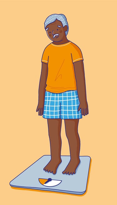 a man standing on a scale