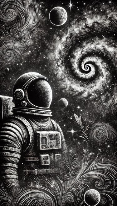 Spaceman side-view portrait | simcaart.com