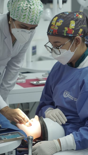 a woman in a surgical mask and a nurse in a surgical gown