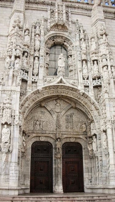 Lisbon - The Church of Santa Maria de Belem at Jeronimos Monastery, a symbol of wealth 