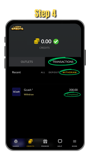 step 4 of how to cash out at phsabong