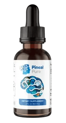 Pineal Pure dietary supplement bottle with dropper for brain health support.