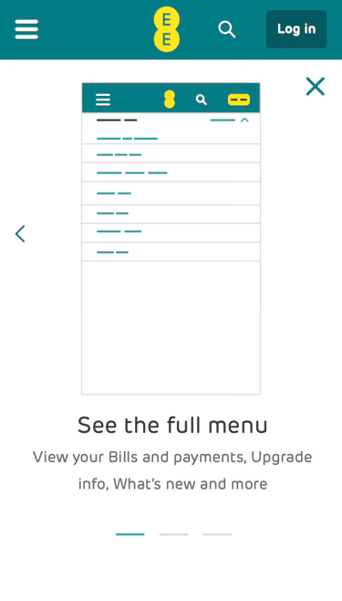 UI design showing an illustration of a list of items in a menu.