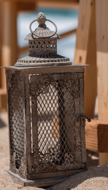 rustic brown lantern included in package
