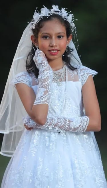 beautiful little bride dress bridesmaid dress communion dress church dress Priya Fashion Boutique