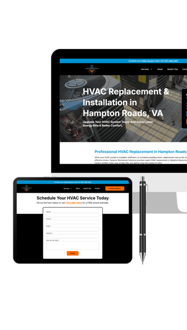 hvac website designer