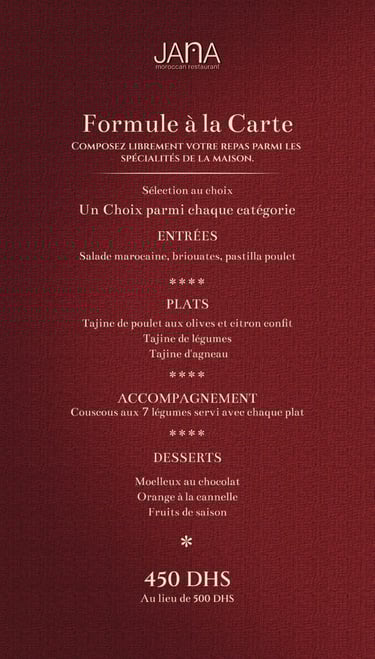 restaurant Marrakech menu